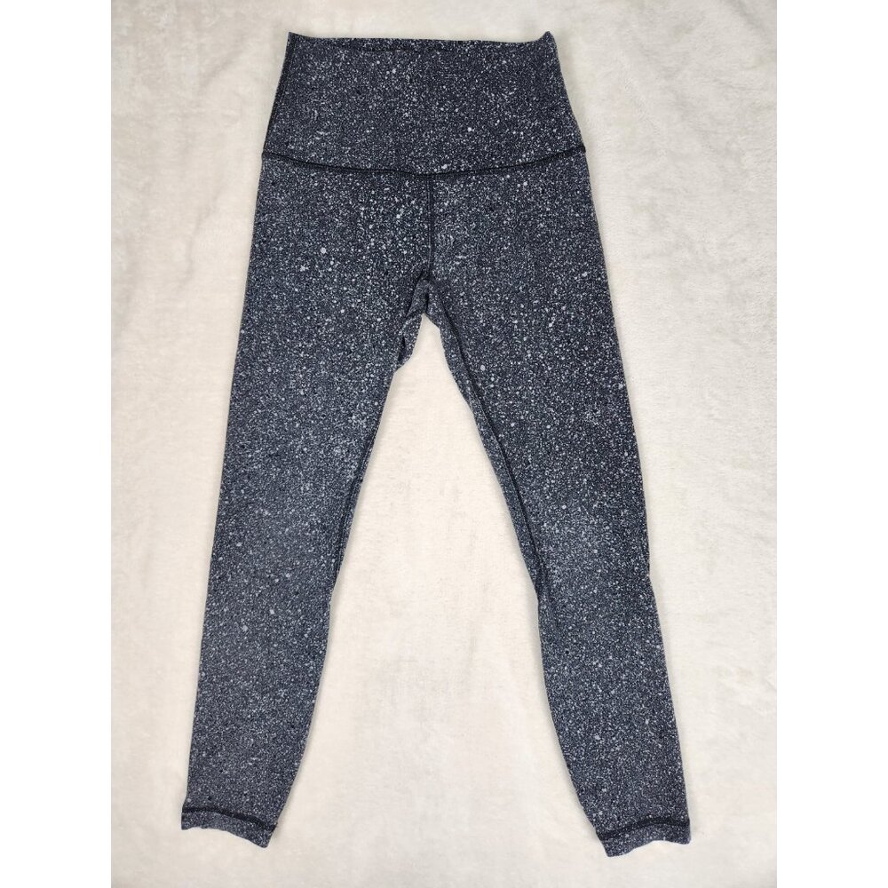 Lululemon Women's Align Luminesce Splatter Ice Grey Black Legging 25” Size‎ 4